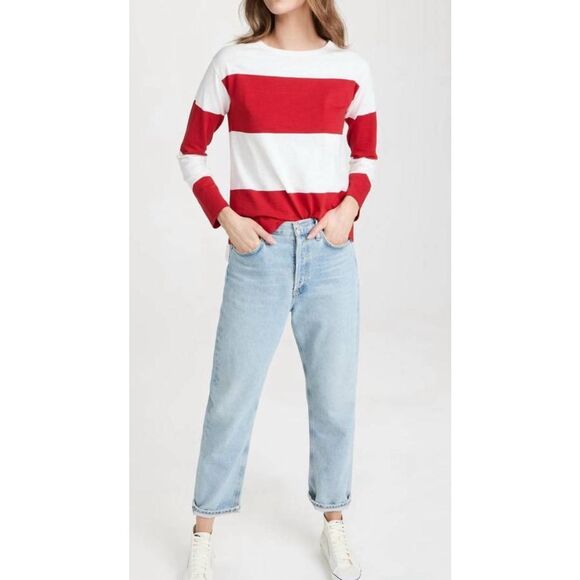 ALEX MILL Francoise Long Sleeve Tee in crimson, Lrg $103 G26 - Picture 2 of 11